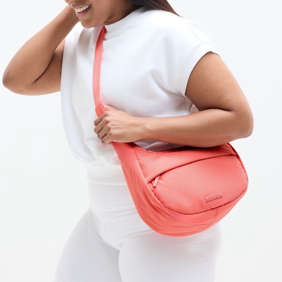 Athleta All About Small Crossbody Hobo Bag in Mimosa Pink NWT - Picture 4 of 7